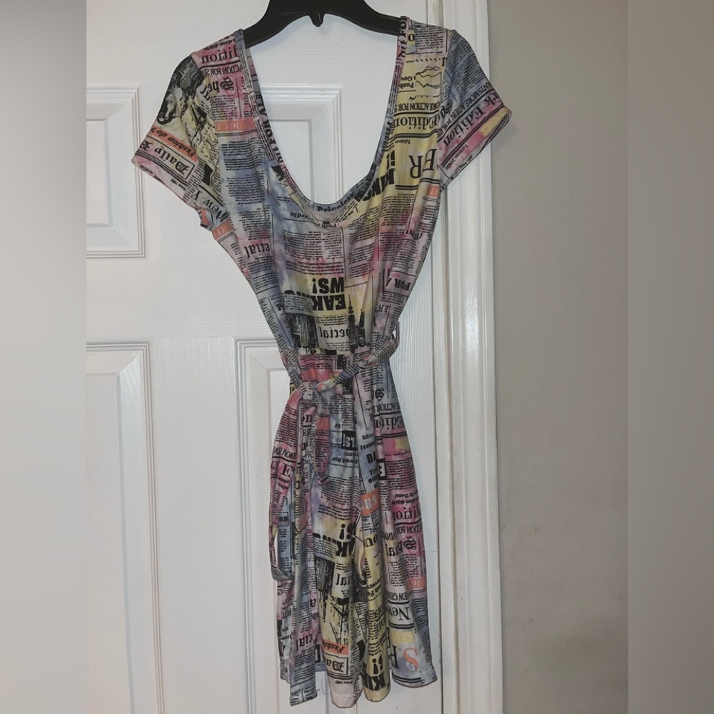 Almost Famous Newspaper Print Jumper, Size L